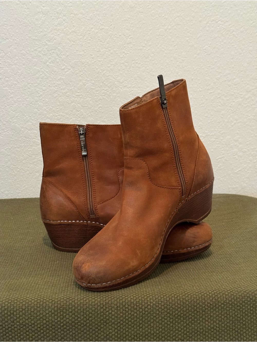 Dansko Meghan Saddle Brown Leather Ankle Boots EU 39 Comfort